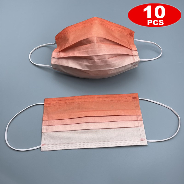 100 Gradient Disposable Mask Matte Printing Face Masks Adult 3 Ply Nonwove Maschera Protective Mouth Cover Unisex Jetable Mask