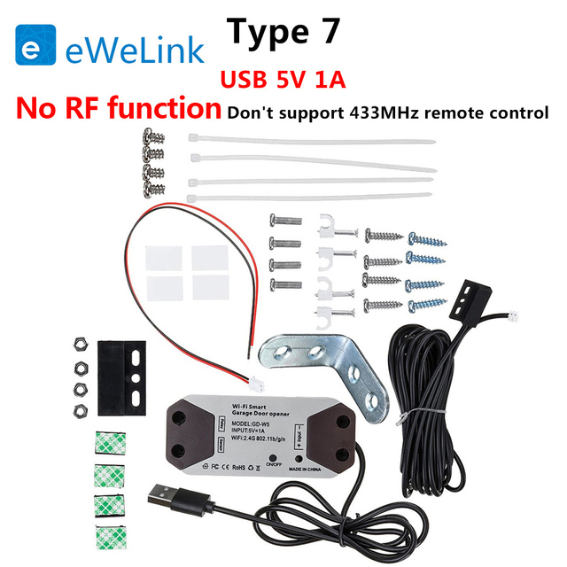 EWeLink WiFi Smart Switch Garage Door Opener Gate Timer Controller Compatible with Alexa Echo Google Home IOS Android