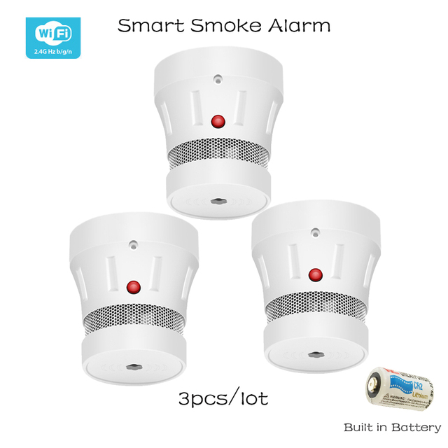 Tuya Smart Smoke Detector Operate Alone Built-in 75dB Siren Sound Standalone Warning Alarm Fire Protection Sensor Zigbee Or WiFi