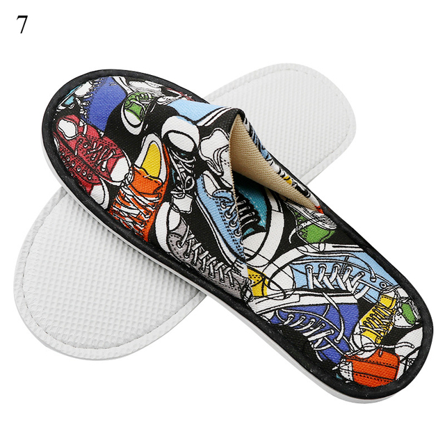 Hotel Travel Spa Disposable Slippers Cute Printed Linen Guest Slippers Home Room New Beauty Salon Slippers Women Slippers Hot