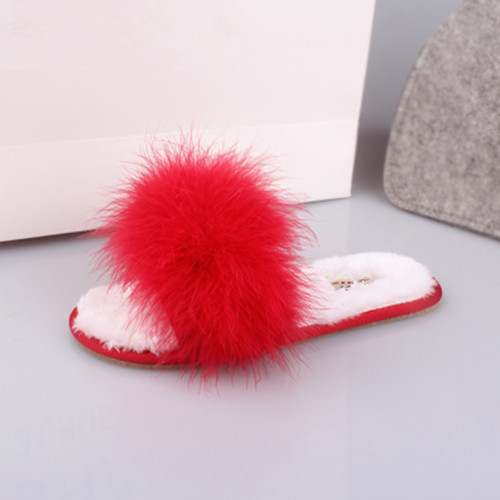 Vauekey - Home Faux Fur Slippers Flat Women Shoes Spring Summer Winter 2020 Free Delivery