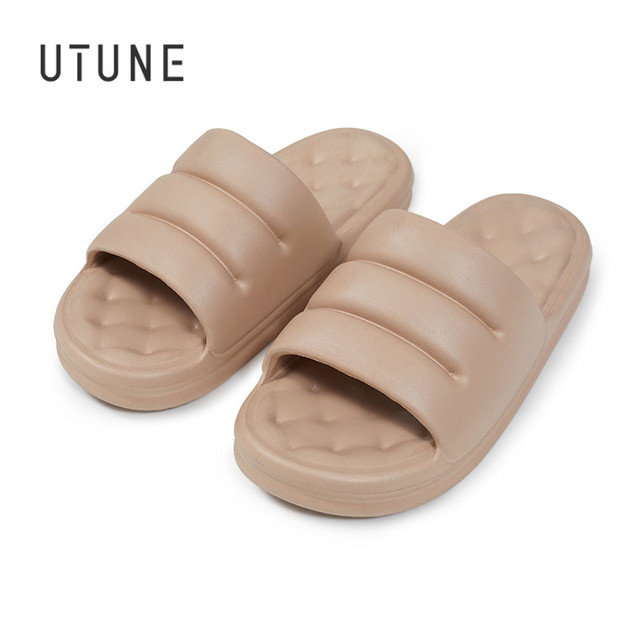 UTUNE Sofa Sandal Slides for Women Slippers Super Soft Indoor Shoes Sandals Men Platform EVA 4cm