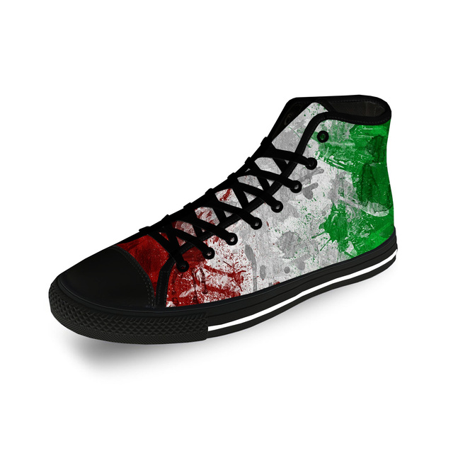 Italy Italian Italy National Flag Casual Canvas 3D Print High Top Canvas Fashion Funny Shoes Men Women Breathable Sneakers