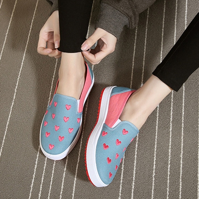 JERSEY-Women's Canvas Flats Canvas Shoes Comfortable Round Toe No Lace-up Plus Size 35-40 Casual Date F950 Spring Autumn