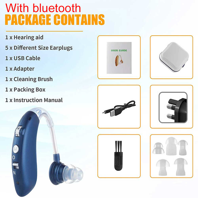 Bluetooth Hearing Aid Deaf Speaker Audio USB Hearing Aid Elderly Deaf Small Rechargeable Tone Adjustable Call