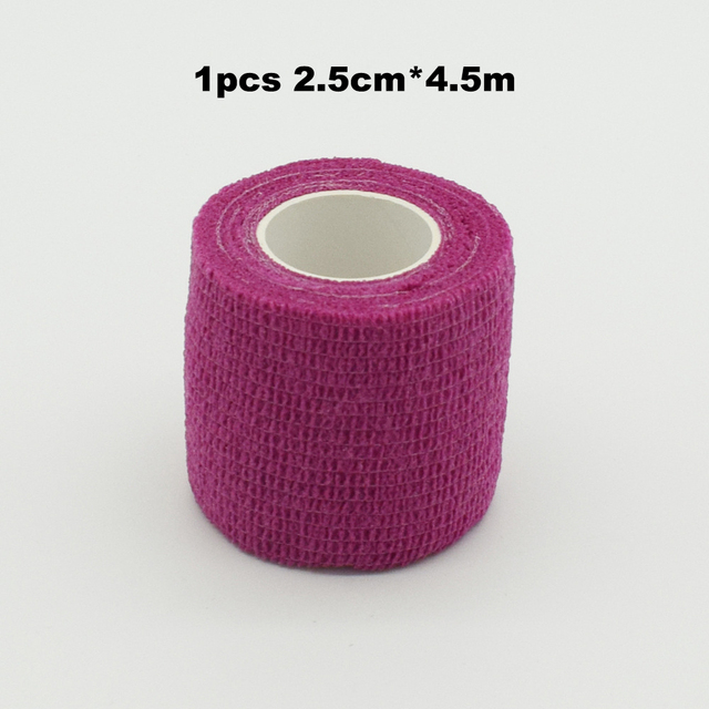 1pc Disposable Self-adhesive Colorful Latex Medical Wrap Athletic Tape To Handle Tightening Tube Of Tattoo Accessories