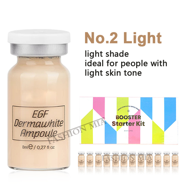 5pcs 8ml Gold Ampoule Serum Glow BB Cream Starter Kit Dermawhite mix serum add niacinide foundation for whitening brightening