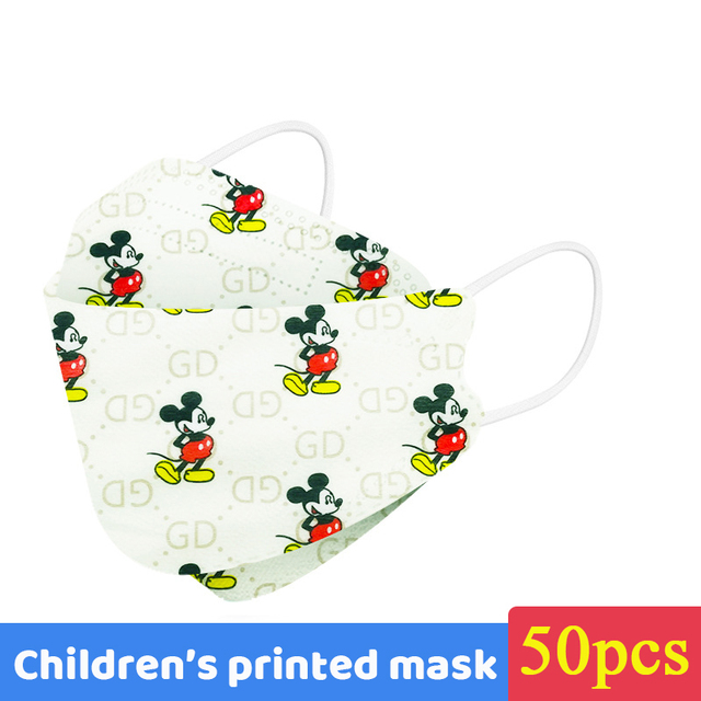 Disney Mickey Kids KN95 Face Mask 4 Layers Dust-proof Respirator Reusable Boys Girls 4-12 Years FFP2 Mouth Mascarilla