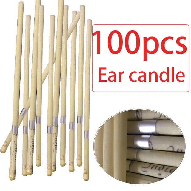 100pcs Ear Candles Therapy Care Ear Candle Hopi Ear Cleaner Wax Removal Hygienic Hollow Cone Indian Aromatherapy Ear Candle