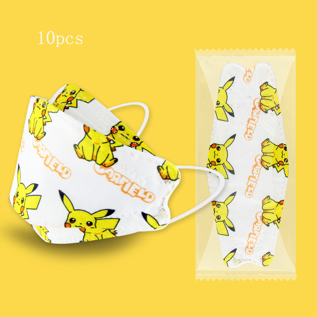 New Children's Pikachu Ffp2 Disposable Mask Four Layer Filter High Efficiency Protection Children Cartoon Pattern Kn95 Mascara