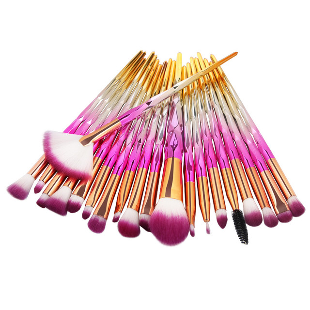 20pcs/set Colorful Swirl Makeup Brush Powder Eyeshadow Blush Blending Beauty Foundation Cosmetic Tools