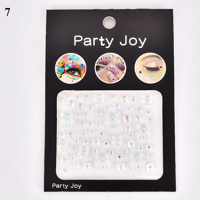 3D Diamond Eyeshadow Stickers Face Jewels Self Adhesive Face Body Eyebrow Diamond Nail Stickers Decals Decoration Photography