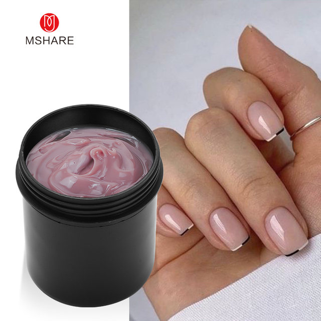 MSHARE Gel Builder Gel Nail Extension Gel 150ml Cream Medium Soft Cover Shade Pink White Fast Extension UV Nail Hard Gel