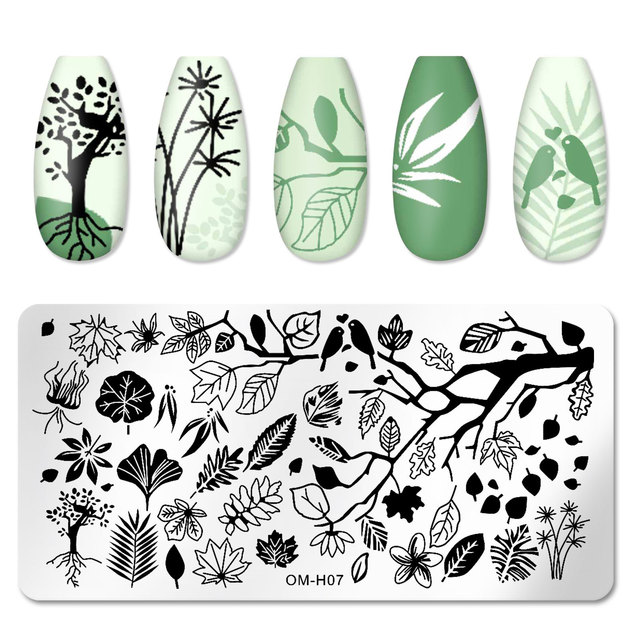 Nail Stamping Plates Natural Animal Snake Scale Flower Grass Tree Theme Image Template Nail Art Template Decoration 42 Designs