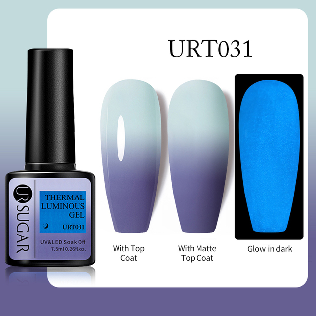 UR SUGAR Thermal Luminous UV Gel Nail Polish 2 in 1 Color Change Glow in the Dark Nail Art Design Varnish Soak Off Manicure