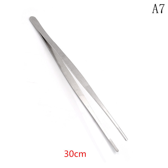 1pc Tweezers 12.5cm/14cm/16cm/18cm/20cm/25cm/30cm Stainless Steel Medical Dental Precision Long Straight Forceps Forceps