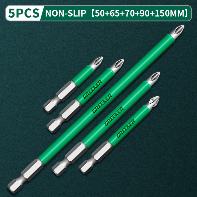 Greener Anti Slip Magnetic Impulse Head Cross High Hardness Hand Drill Bit Screw Electric Screwdriver Set 25 50 65 70 90 150mm PH2