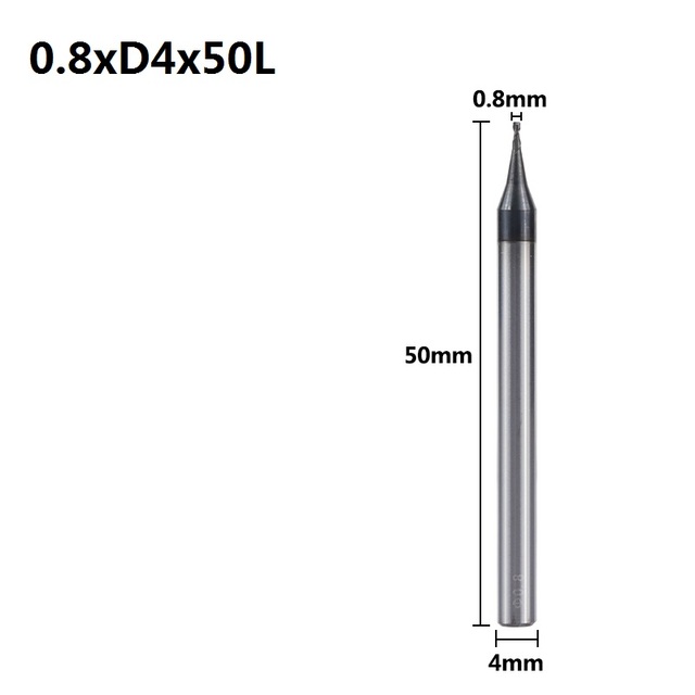 XCAN 1pc 0.2-0.9mm TiAIN Micro Flat End Mill 4mm Shank 4 Flute Milling Cutter HRC 55 Mirco Carbide CNC Engraving Bits Router Bit