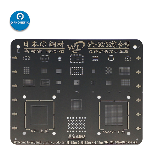 Black Steel BGA Stencil Stencil For iPhone 11 12 Pro Max XS XS MAX XR X 8P 8 7P 7 6S 6 CPU IC Chip Tin Soldering Mesh