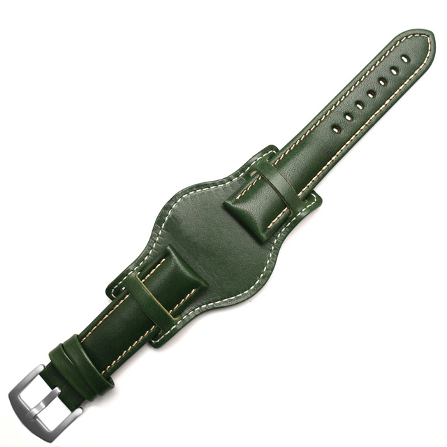 Genuine Leather Bracelet 18mm 20mm 21mm 22mm Watch Strap Man Watchband With Mat Wrist Band Handmade Leather Bracelet