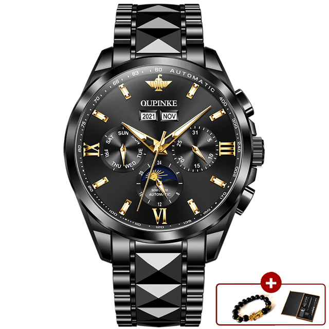 OUPINKE Luxury Men's Wristwatches Automatic Mechanical Waterproof Sapphire Glass Brand Fashion Watch relogio masculino