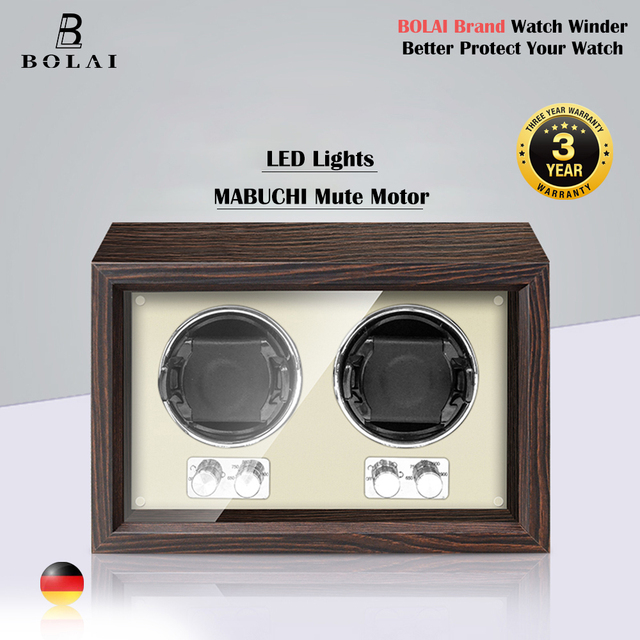 BOLAI luxury brand watch winder wood high-end 2 4 slot automatic watches box with Mabuchi motor watch cabinet watch storage box