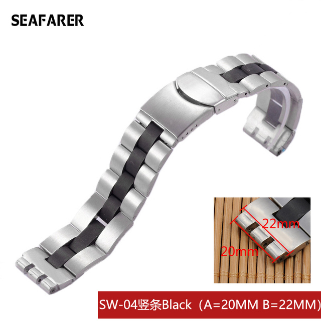 Watch Accessories Watch Strap For Swatch Watch Stainless Steel Bracelet Solid Convex And Prong Steel Belt 17mm 17.5mm 20mm 22mm