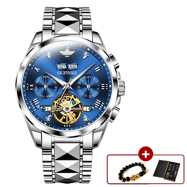 OUPINKE Automatic Men's Watches Mechanical Sapphire Glass Tourbillon Luxury Brand Wristwatch Waterproof relogio masculino 40