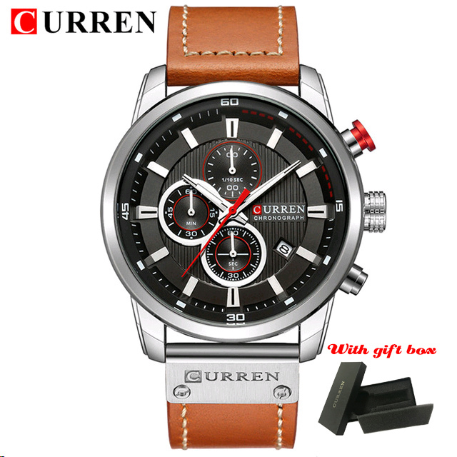 Luxury Brand CURREN Fashion Analog Digital Chronograph Men's Quartz Watch Business Sport Waterproof Leather Watch for Men Relogio