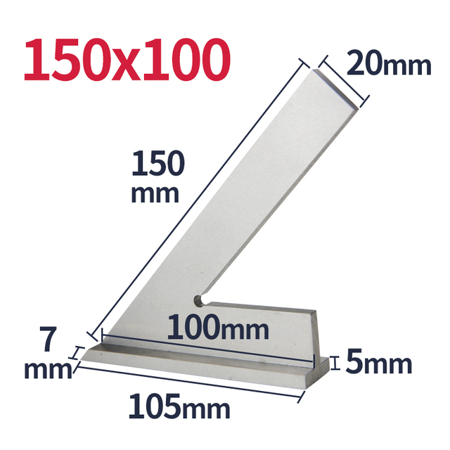 45 Degree Flat Edge Square Measuring Multi Angle Try Square Base Set Square Ruler Measuring Tool Difference Machining Square With Base