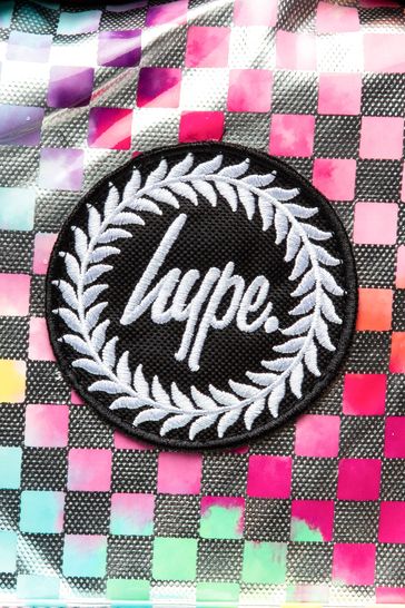 Hype. Unisex Pink Rainbow Check Crest Backpack