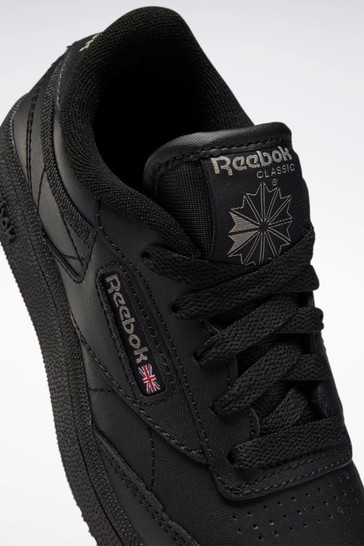 حذاء رياضي أسود لمرحلة ما قبل المدرسة من Reebok Club C