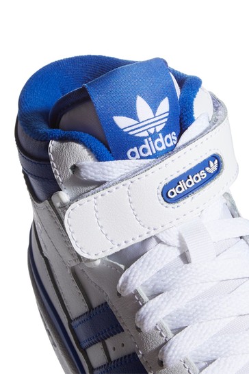 adidas Originals White Forum Mid Youth Lace Trainers