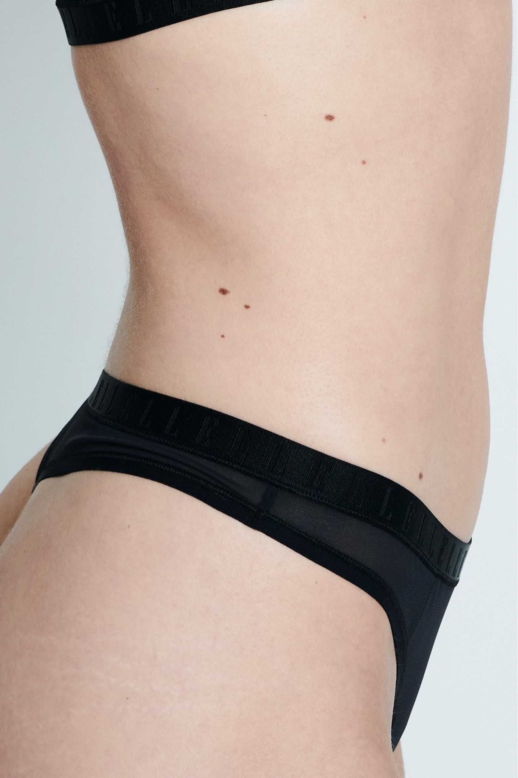 ELLE Black 24-7 Mesh Thongs