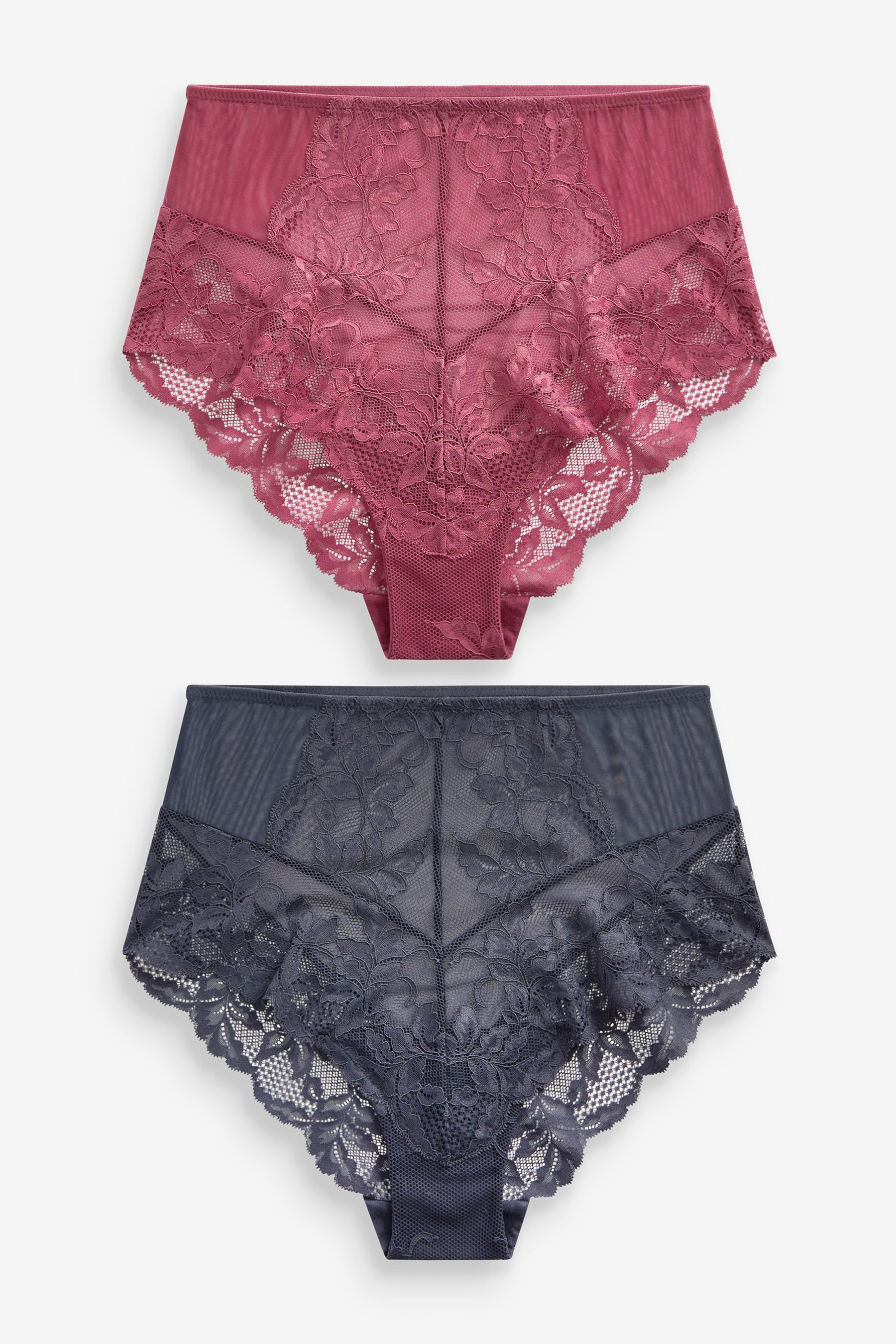 Lace Knickers 2 Pack High Rise