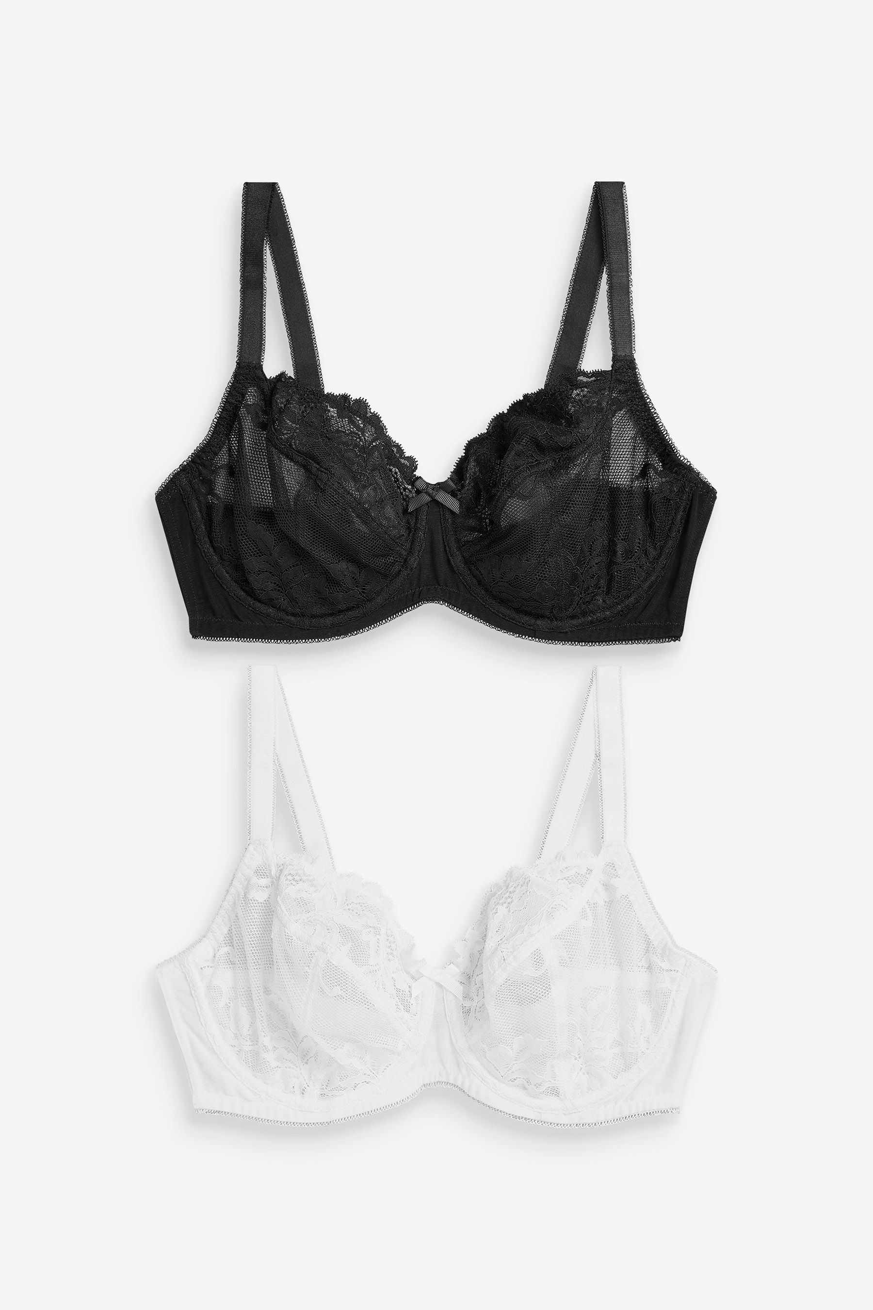 DD+ Non Pad Balcony Bras 2 Pack