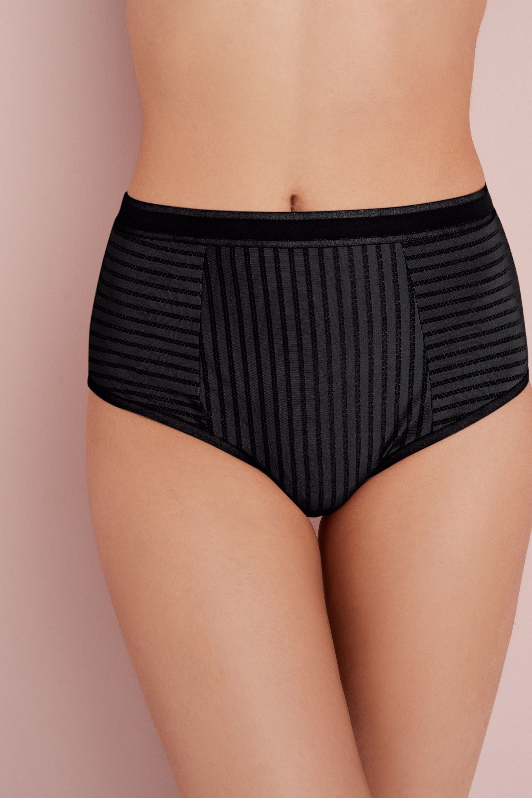 Stripe High Waist Knickers 2 Pack High Rise