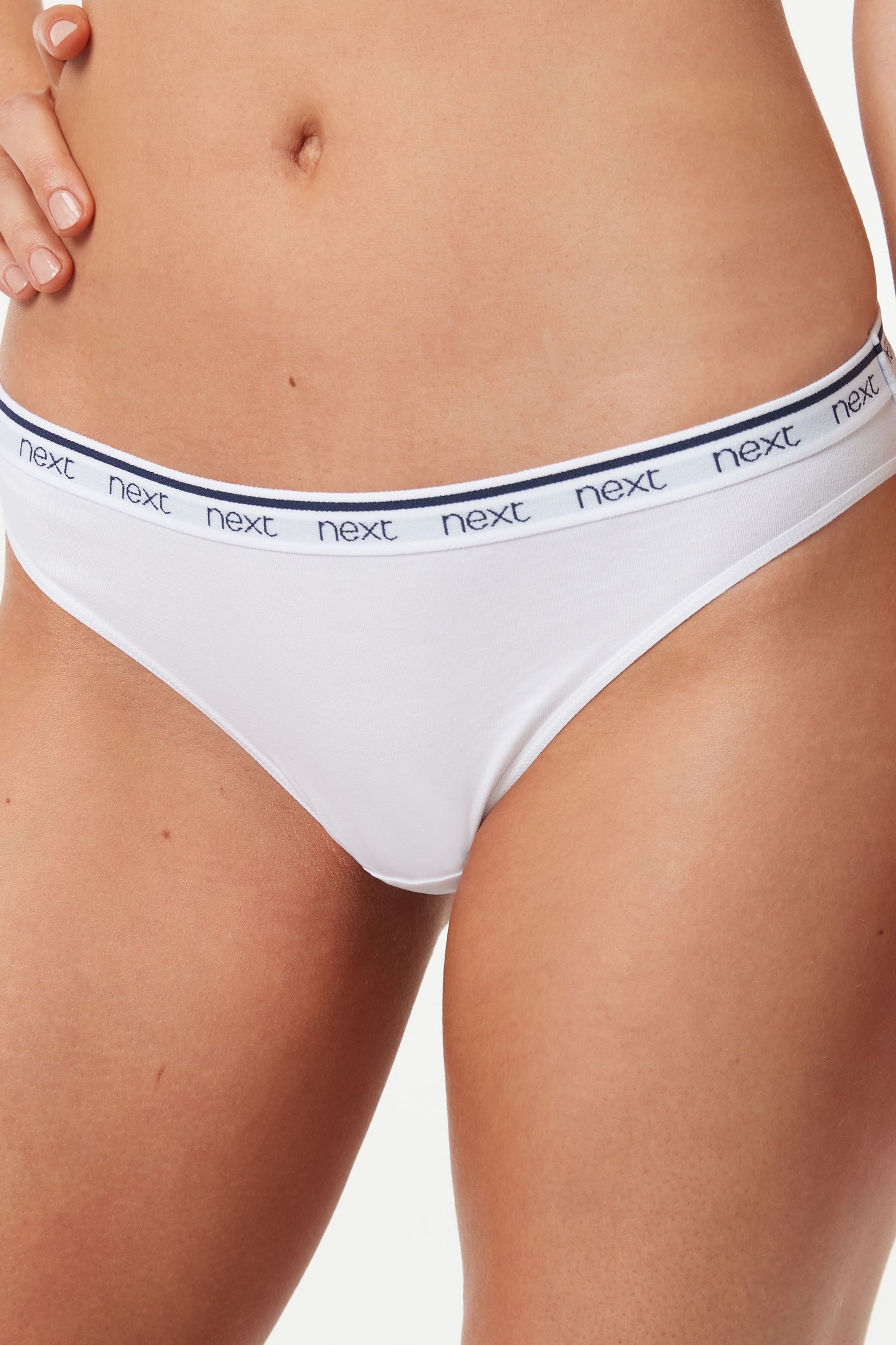 Cotton Rich Logo Knickers 4 Pack High Leg