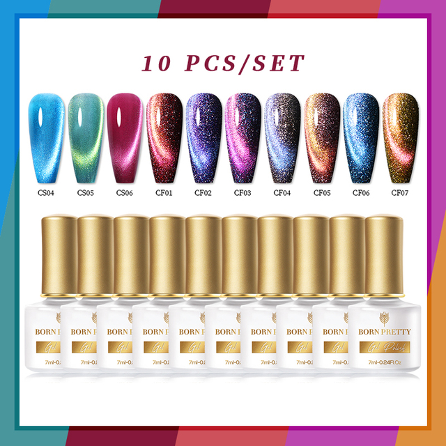 Born Pretty Nail Gel Polish Set Soak Off UV LED Gel 7ml Hybrid Semi Permanent Varnish Nail Art Gel Kit Top Coat Gel Manciuring