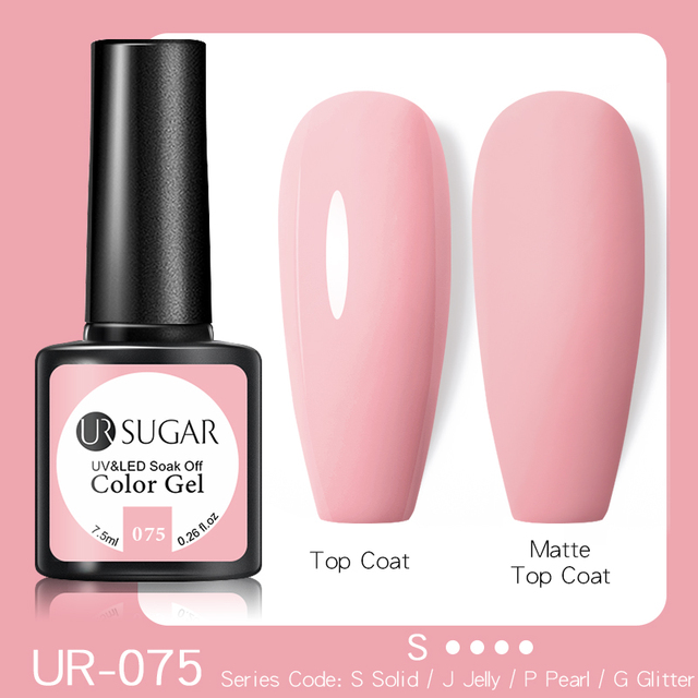 UR SUGAR 7.5ml Nude Pink Gel Nail Polish Soak Off UV LED Semi Permanent Gel Varnish All For Nails Art Design Manicure