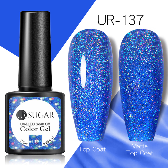 UR Sugar Fluorescent Reflective Gel Holographic Gel Nail Polish Shine Neon Glitter Semi Permanent Soak Off UV LED Nail Gel