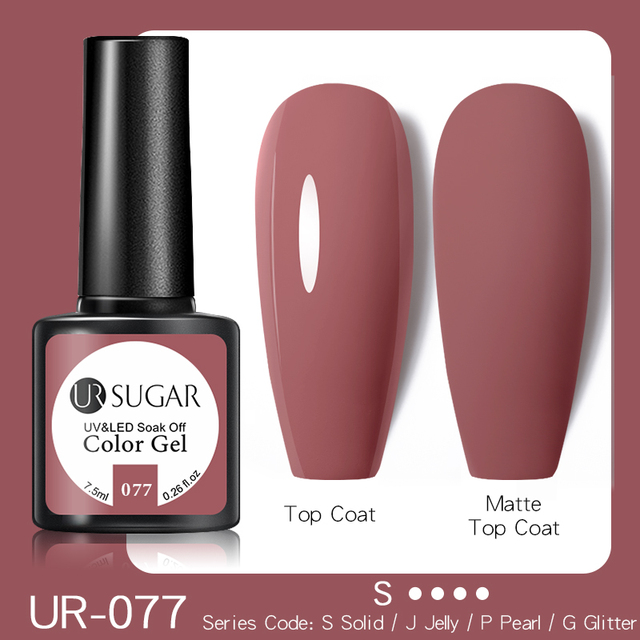 UR SUGAR 7.5ml Nude Pink Gel Nail Polish Soak Off UV LED Semi Permanent Gel Varnish All For Nails Art Design Manicure