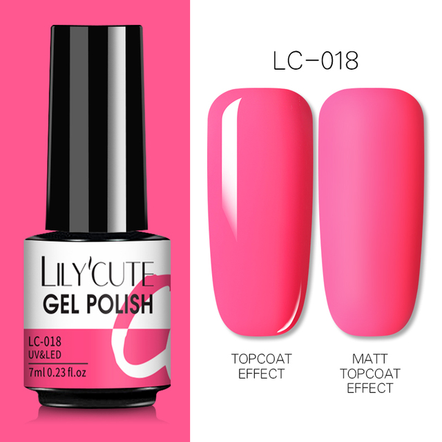 LILYCUTE 7ml UV Nail Gel Polish Autumn Winter Color Semi Permanent Matte Top Coat Necessary Soak Off UV LED Nail Art Gel Varnish