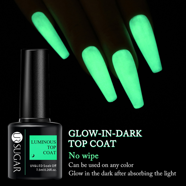 ur sugar 7.5ml luminous gel nail polish glow in the dark color semi permanent soak off uv varnish gel fluorescent nails art