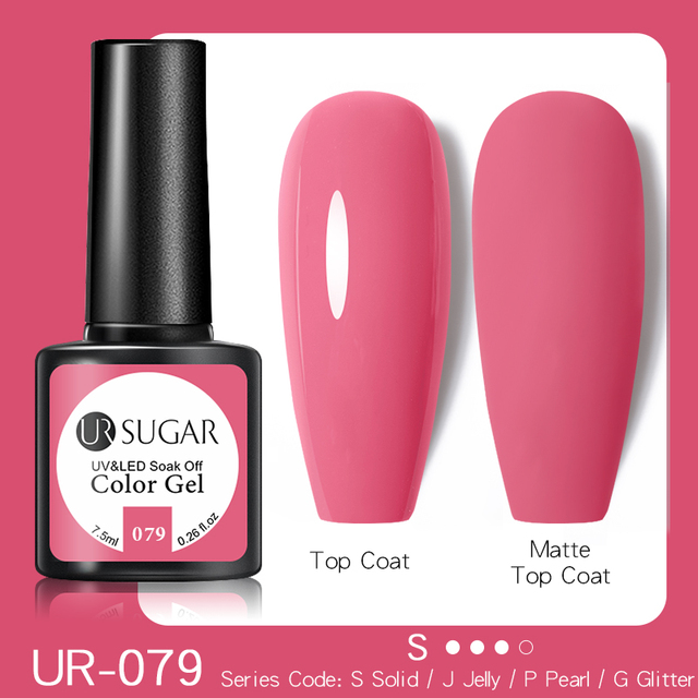 UR SUGAR 7.5ml Nude Pink Gel Nail Polish Soak Off UV LED Semi Permanent Gel Varnish All For Nails Art Design Manicure