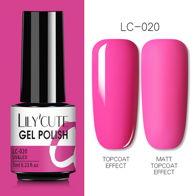 LILYCUTE 7ml UV Nail Gel Polish Autumn Winter Color Semi Permanent Matte Top Coat Necessary Soak Off UV LED Nail Art Gel Varnish