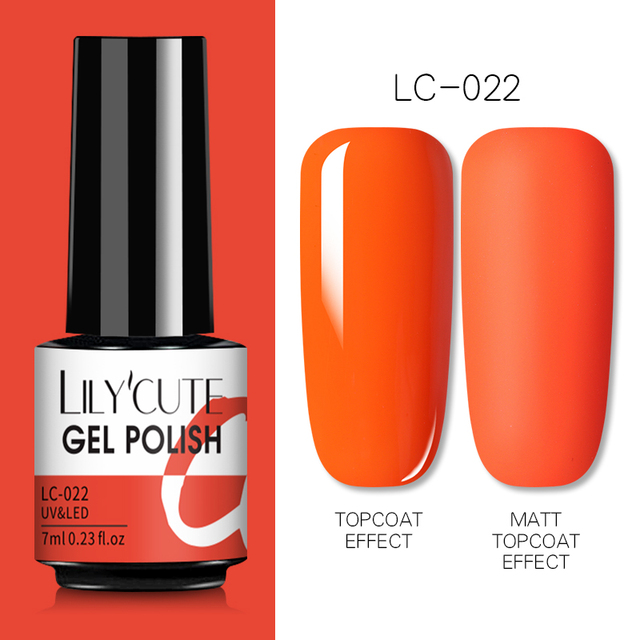 LILYCUTE 7ml UV Nail Gel Polish Autumn Winter Color Semi Permanent Matte Top Coat Necessary Soak Off UV LED Nail Art Gel Varnish