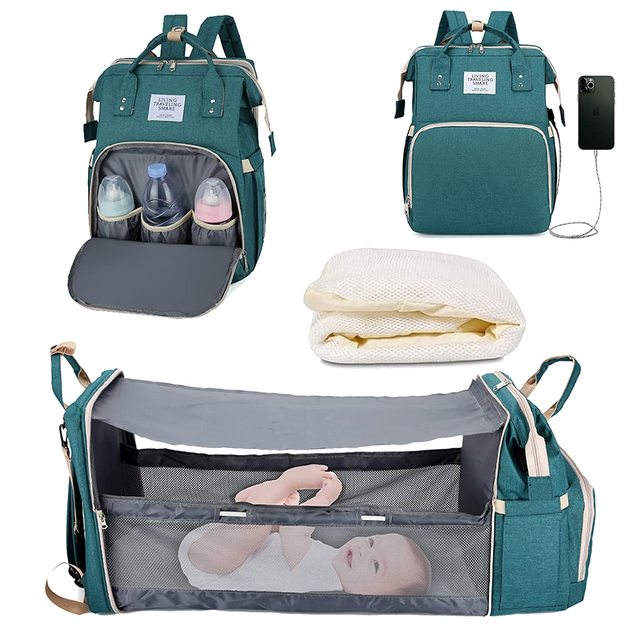 2022 Baby Diaper Changing Bags Changing Station Baby Bed Portable Travel Bed Folding Crib Shade Cloth Changing Pad Waterproof