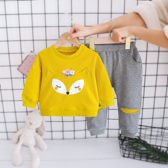 2pcs baby girls clothes sets autumn winter baby girls clothes kids tracksuits for girl suit children clothes 1 to 6 years old