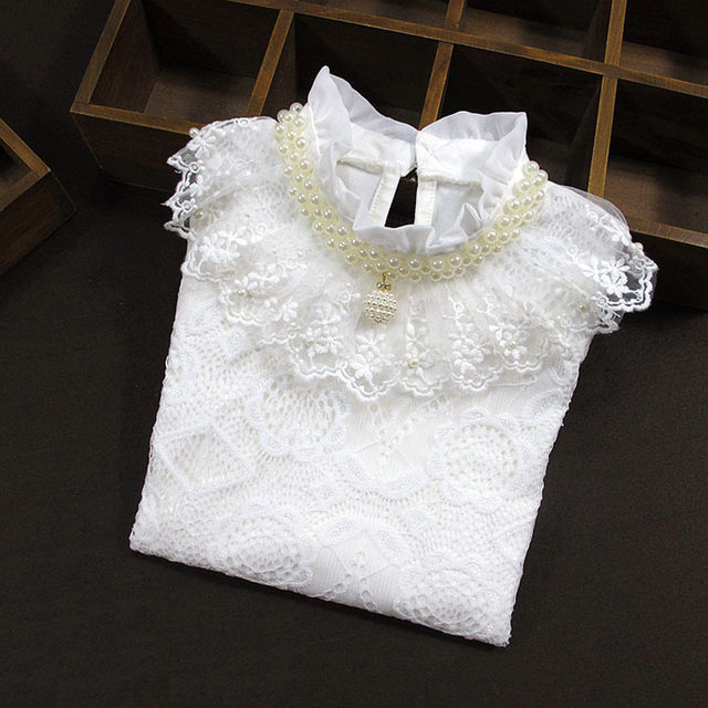 Spring Autumn Winter Girls Blouse Teen Girls Shirts Tops Cotton Lace Long Sleeve Girls Tops Shirt Kids Clothes For Kids